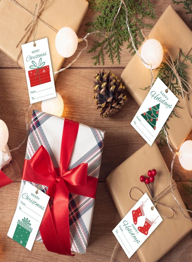 Cazhes Merry Christmas Paper Gift Tags, 40 Pcs Xmas Name Tag with String for Gifts Bags, Winter Holiday Presents Wrapping for Party Decoration Supplies - B02 - Image 5